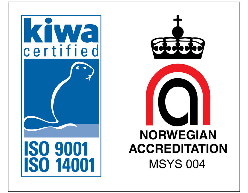 Vi er ISO sertifisert i kvalitet og miljø! 